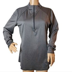 REI women's grey 1/2 zip long sleeve active pullover shirt. Size large.